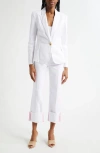 L Agence L'agence Baldwin Cotton Denim Blazer Jacket In Blanc