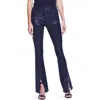 L Agence Beatrix Coated Split Hem Bootcut Jeans In Noir Coated
