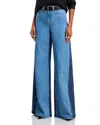 L Agence L'agence Beau High Rise Two Tone Wide Leg Jeans In Paso In Blue
