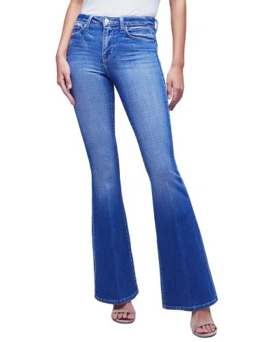 L Agence Kendra High Rise Crop Flare Jean In Alamo In Blue