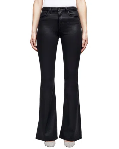 L Agence L'agence Bell High-rise Flare Jean Noir Coated Jean In Black