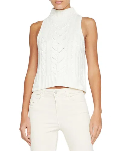 L Agence L'agence Bellini Cable Wool-blend Turtleneck Sweater In White