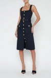 L'agence Belted Sleeveless Dress In Black/gold