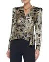 L'agence Bensen Silk-blend Wrap Blouse In Green
