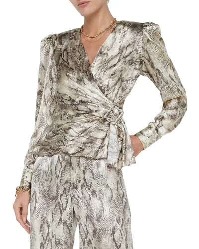 L Agence L'agence Bensen Silk-blend Wrap Buckle Blouse