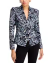 L Agence Nina Paris Button-front Silk Blouse In Black Midnight