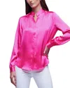 L Agence L'agence Bianca Band Collar Silk Blouse