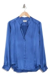 L Agence L'agence Bianca Silk Satin Blouse In Nouvean Navy