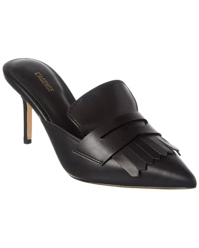 L Agence L'agence Bijou Leather Heeled Mule In Black