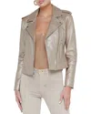 L Agence L'agence Leather Biker Jacket In Gray