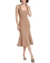 L Agence L'agence Bisous Flared Dress In Brown