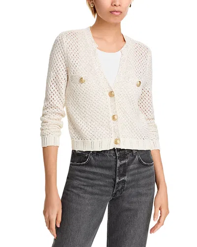 L AGENCE L'AGENCE BLANCA SEQUINNED CROPPED CARDIGAN