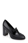 L Agence L'agence Blanche Penny Loafer Pump In Black Leather