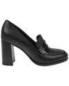L'agence Blanche Leather Heeled Loafer In Black