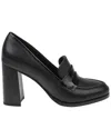 L'agence Blanche Leather Heeled Loafer In Black