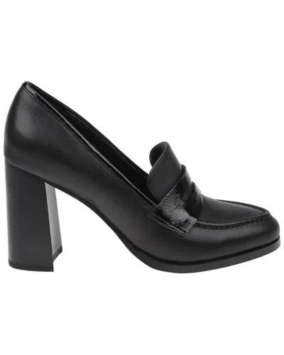 L Agence L'agence Blanche Leather Heeled Loafer In Black
