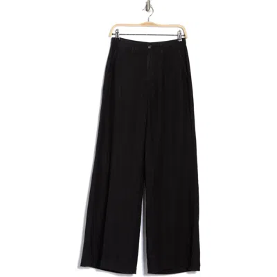 L Agence L'agence Brie Wide Leg Linen Pants In Black