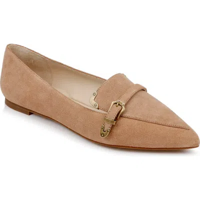 L Agence L'agence Brielle Pointed Toe Loafer In Sand Suede