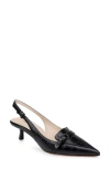 L Agence L'agence Brigitte Slingback Kitten Heel Pump In Black Croco Embossed