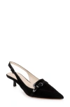 L Agence L'agence Brigitte Slingback Kitten Heel Pump In Black Suede