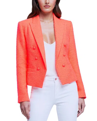 L Agence L'agence Brooke Crop Blazer In Orange