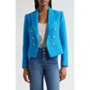L Agence L'agence Brooke Double Breasted Crop Cotton Blend Blazer
