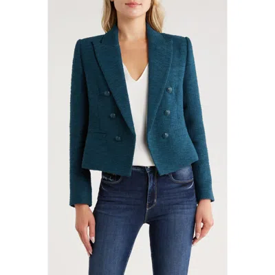 L AGENCE L'AGENCE BROOKE DOUBLE BREASTED CROP COTTON BLEND BLAZER