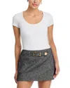 L Agence Brynlee Short Sleeve Scoop Neck Tee White In White