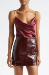 L Agence L'agence Calista Cowl Neck Silk Camisole In Dark Wine