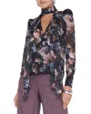 L Agence L'agence Cambria Tie Neck Silk Blouse In Black