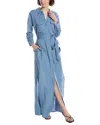 L Agence Cameron Linen-blend Shirt Dress In Blue