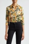 L Agence Camille Blouse In Ecru/rococo Jungle Multi