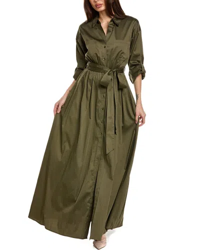 L Agence L'agence Cammi Long Shirt Dress In Ivy Green