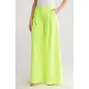 L Agence L'agence Caspian Wide Leg Pants In Neon Citrus