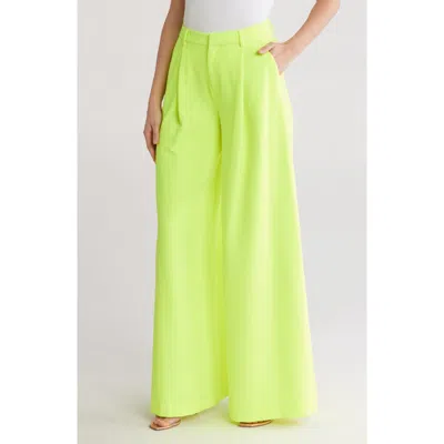 L Agence L'agence Caspian Wide Leg Pants In Neon Citrus