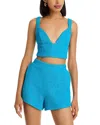 L Agence Castalia Knit Bra Top In Blue