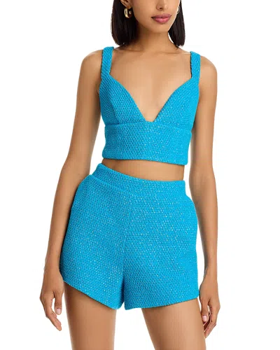 L Agence L'agence Castalia Knit Bra Top In Blue
