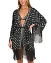 L Agence L'agence Caterina South Western Fringe Kimono Cover-up In Black
