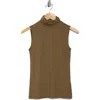 L'agence Ceci Sleeveless Turtleneck Top In Green