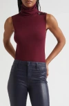 L Agence Ceci Sleeveless Turtleneck Top In Brown