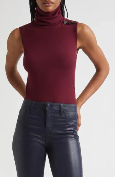 L Agence L'agence Ceci Sleeveless Turtleneck Sweater In Red