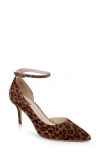 L Agence L'agence Cezanne Half D'orsay Ankle Strap Pump In Leopard