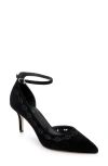 L Agence L'agence Cezanne Half D'orsay Ankle Strap Pump In Black Suede