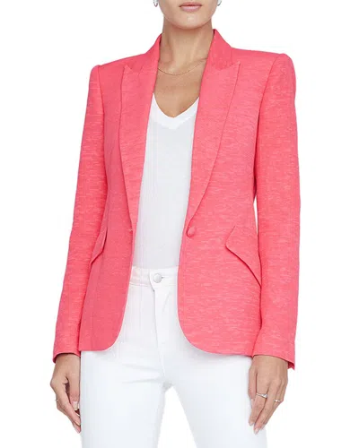 L Agence L'agence Chamberlain Blazer In Coral Fuchsia/multi Butterfly