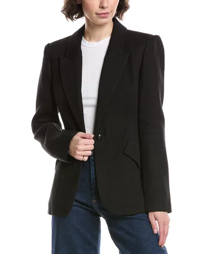 L Agence L'agence Chamberlain Linen-blend Blazer In Black
