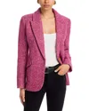 L Agence L'agence Chamberlain Wool Blend Herringbone Blazer In Pink