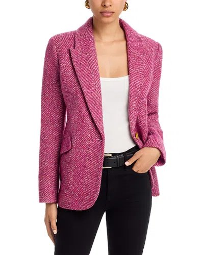 L Agence L'agence Chamberlain Wool Blend Herringbone Blazer In Pink