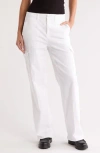 L Agence L'agence Channing Stretch Cotton Cargo Pants In Blanc