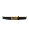 L Agence L'agence Chara Textured Hammered Belt In Black