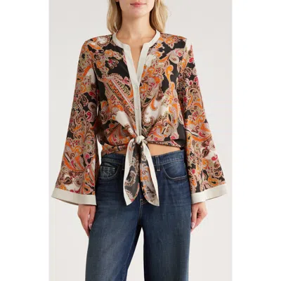 L AGENCE L'AGENCE CHARLIZE BELL SLEEVE SILK BUTTON-UP TOP